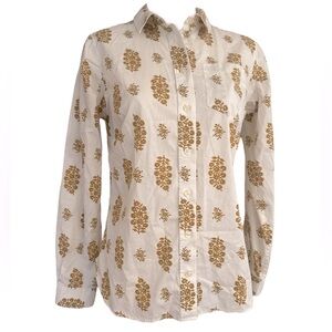 Duluth Trading Company Button Down Botanical Print Shirt XS